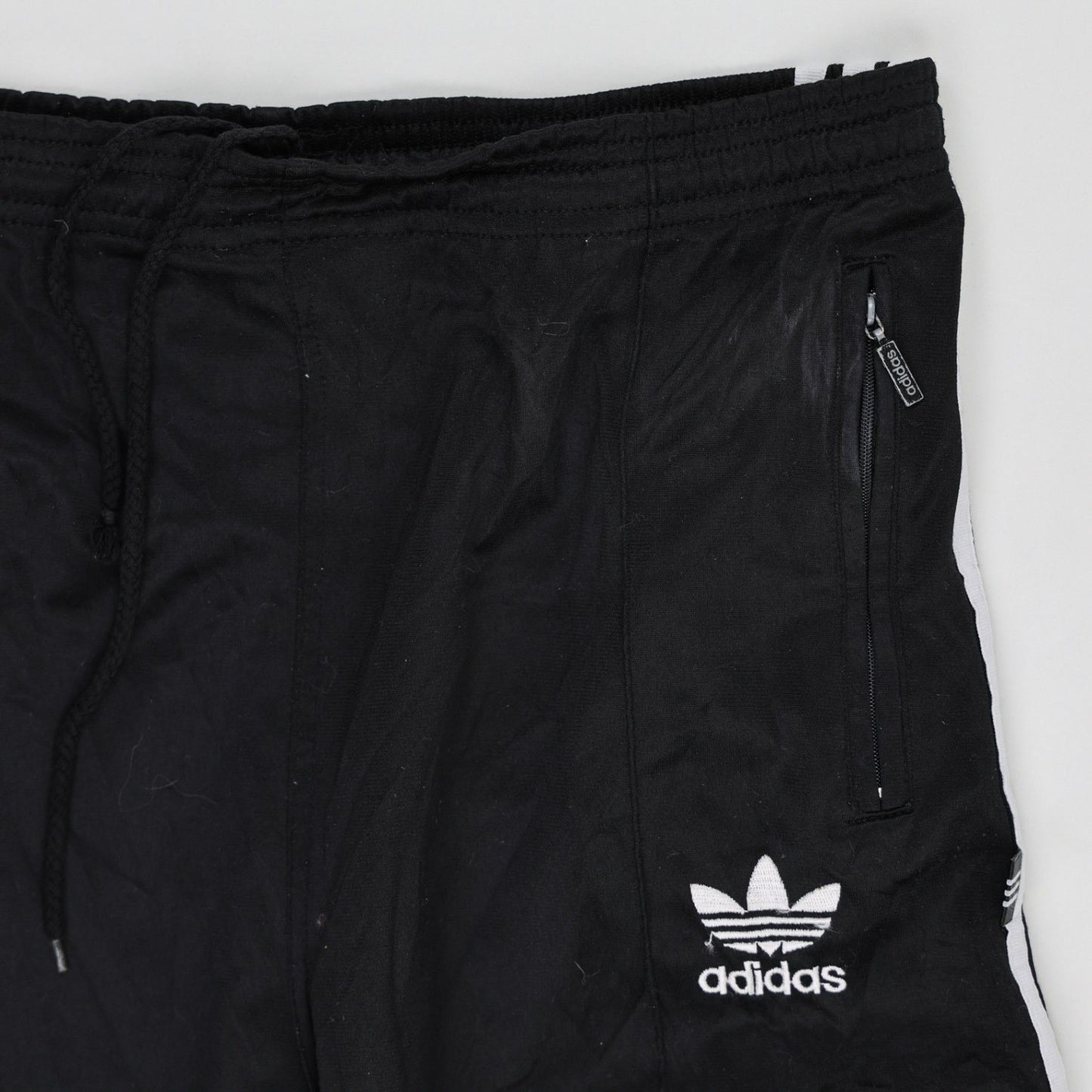adidas Vintage Black Tracksuit Bottoms Unisex Size M 76 Inseam Nylon