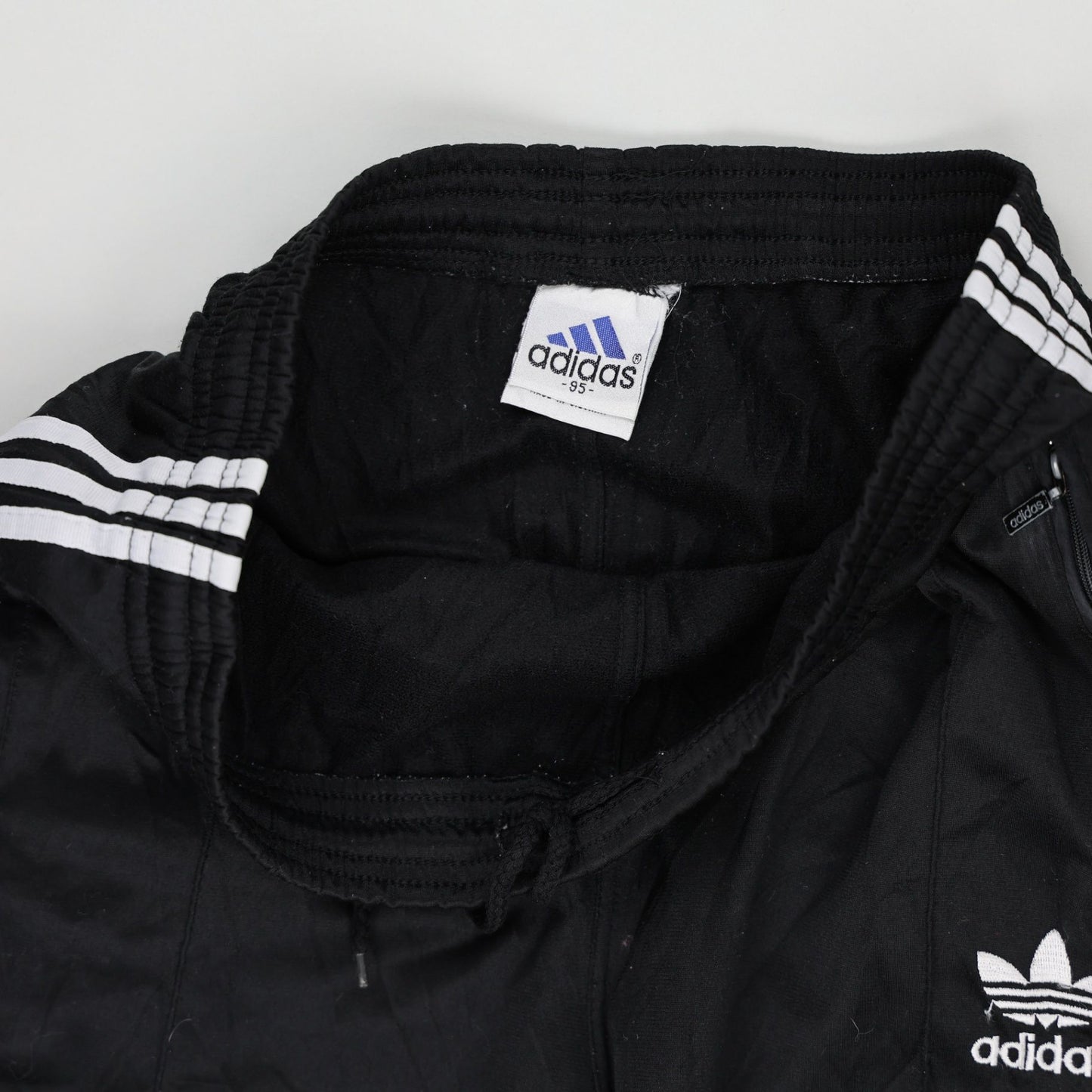adidas Vintage Black Tracksuit Bottoms Unisex Size M 76 Inseam Nylon