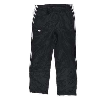 Kappa Black Track Pants Large Polyester Men's Trousers 79cm Inseam 42cm Waist