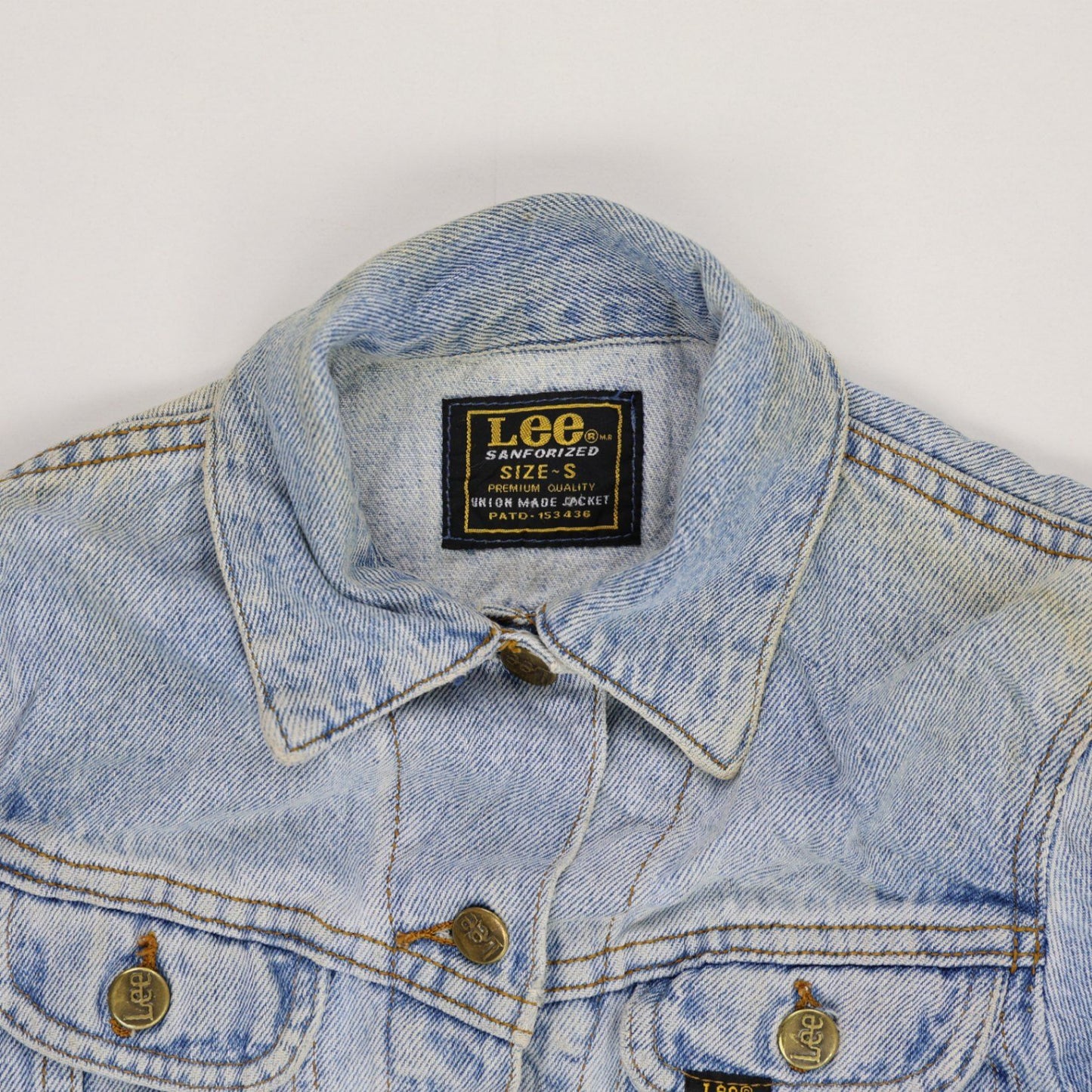 Lee Vintage Sanforized Light Blue Denim Jacket Small Cotton