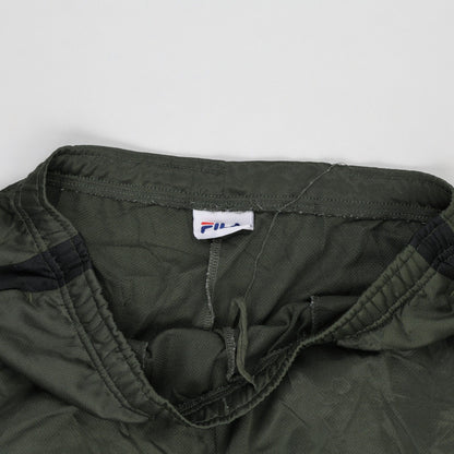 Fila Olive Green Track Trousers Large 74 cm Inseam 84 cm Waist Polyester