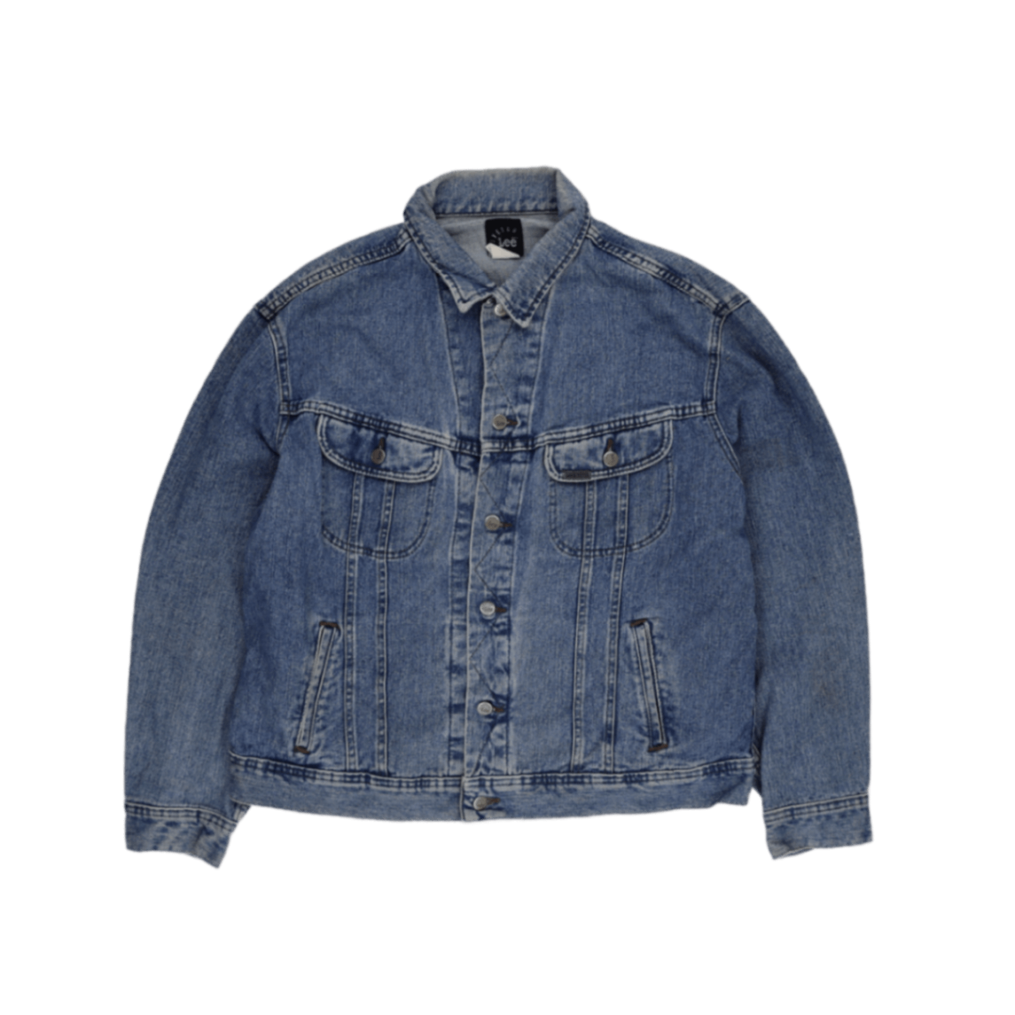 Lee Vintage Blue Denim Jacket Men Size Large Cotton