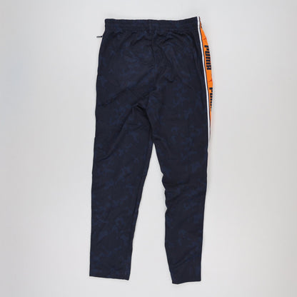 PUMA Navy Blue Orange Camouflage Track Pants Men Medium Polyester 76 cm Inseam 40 cm Waist