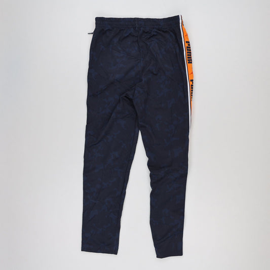 PUMA Navy Blue Orange Camouflage Track Pants Men Medium Polyester 76 cm Inseam 40 cm Waist