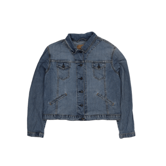 Vintage Wrangler Blue Denim Jacket Large Cotton Western Collared