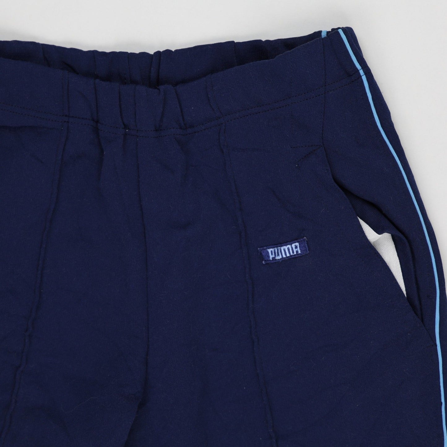 PUMA Navy Blue Track Pants Men's Medium Cotton Blend Vintage 76 cm Inseam 38 cm Waist