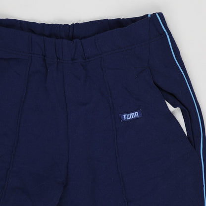 PUMA Navy Blue Track Pants Men's Medium Cotton Blend Vintage 76 cm Inseam 38 cm Waist