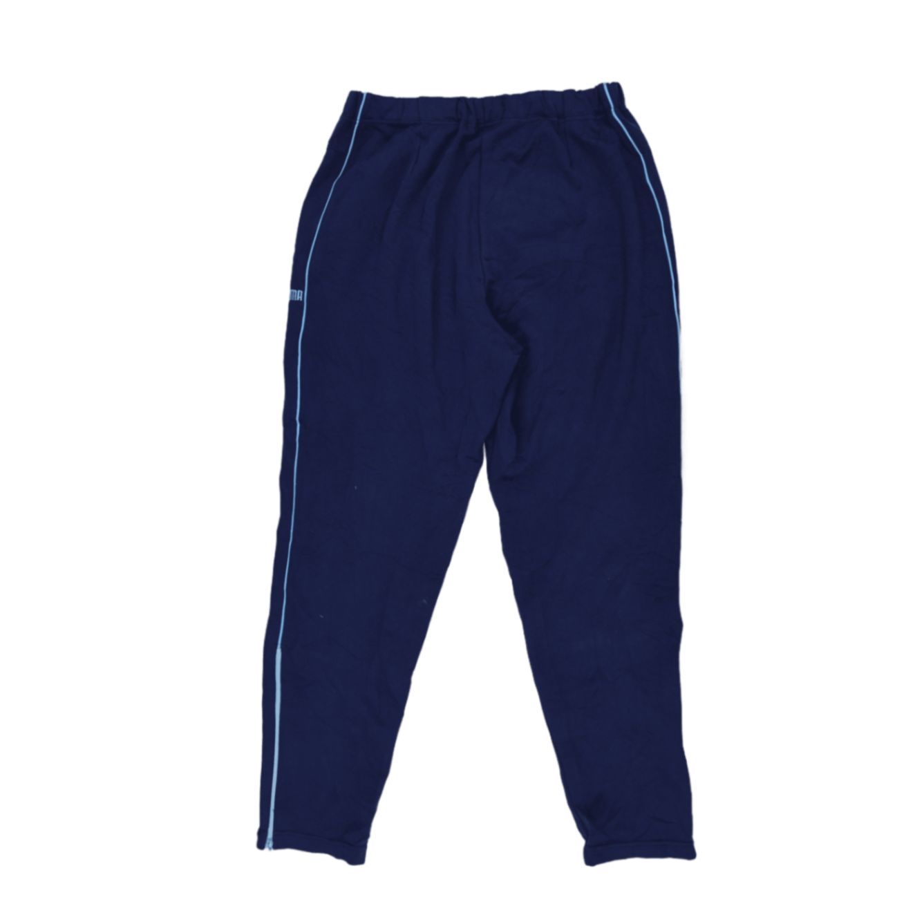 PUMA Navy Blue Track Pants Men's Medium Cotton Blend Vintage 76 cm Inseam 38 cm Waist