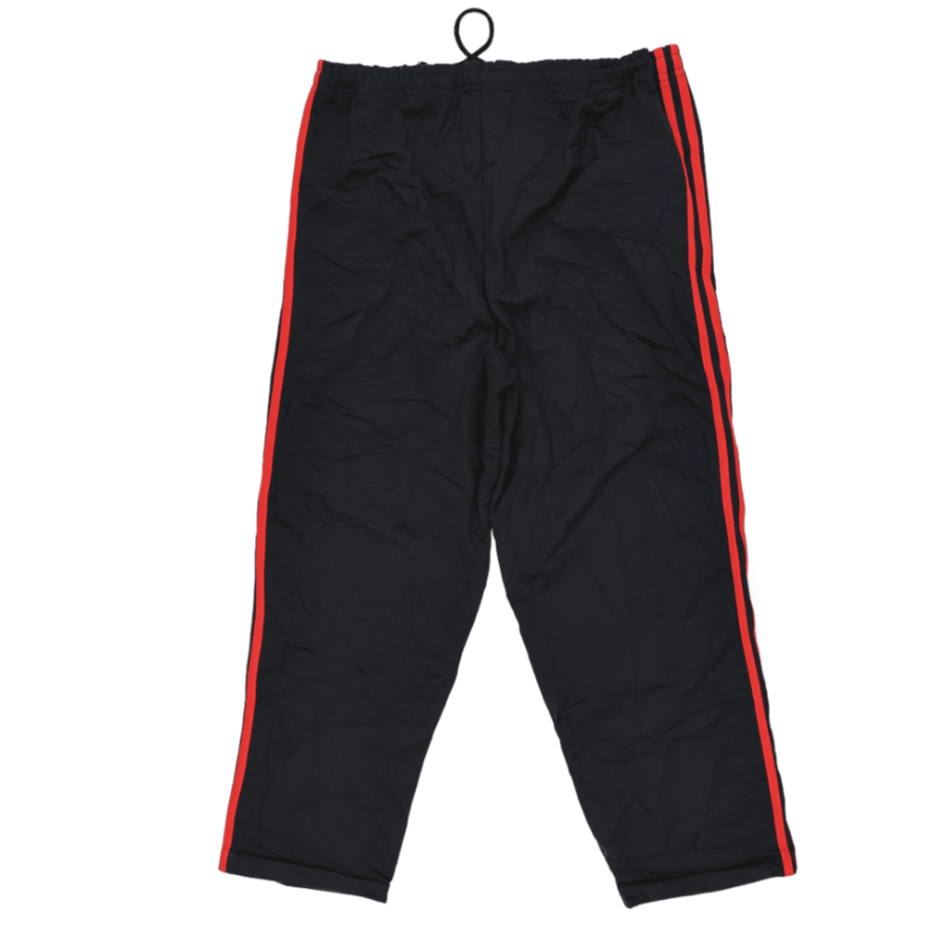 adidas Originals Black Red Three Stripe Trefoil Track Pants Large Polyester