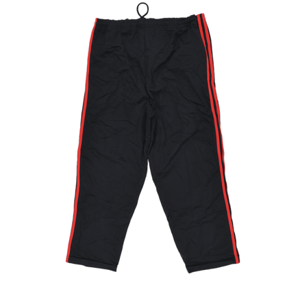 adidas Originals Black Red Three Stripe Trefoil Track Pants Large Polyester
