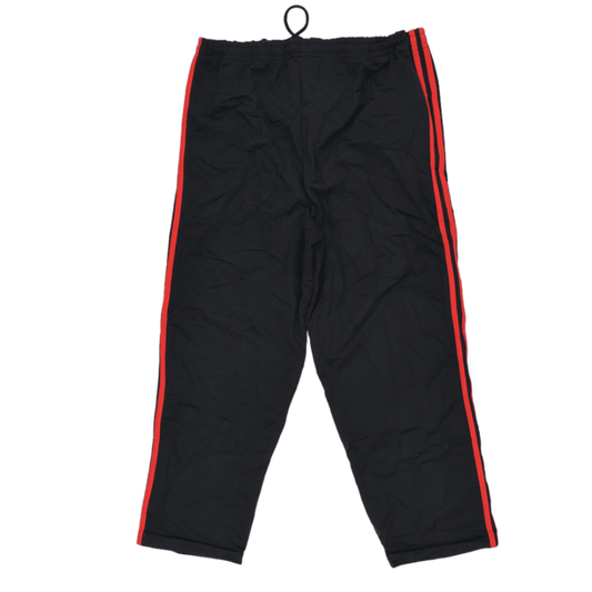 adidas Originals Black Red Three Stripe Trefoil Track Pants Large Polyester