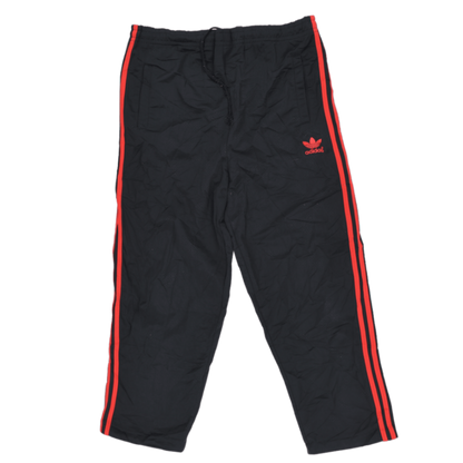 adidas Originals Black Red Three Stripe Trefoil Track Pants Large Polyester