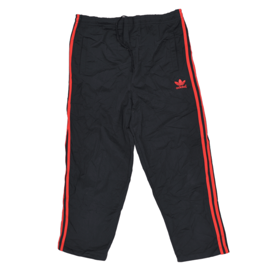 adidas Originals Black Red Three Stripe Trefoil Track Pants Large Polyester