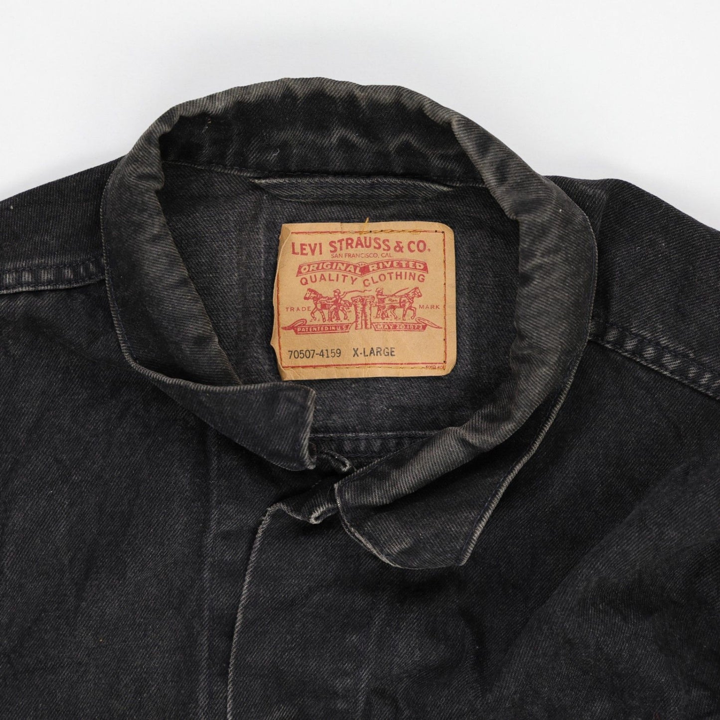 Levi's Black Denim Trucker Jacket X-Large Vintage Cotton