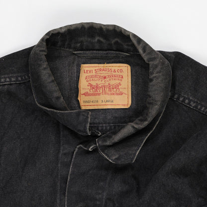 Levi's Black Denim Trucker Jacket X-Large Vintage Cotton