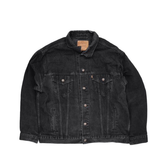 Levi's Black Denim Trucker Jacket X-Large Vintage Cotton