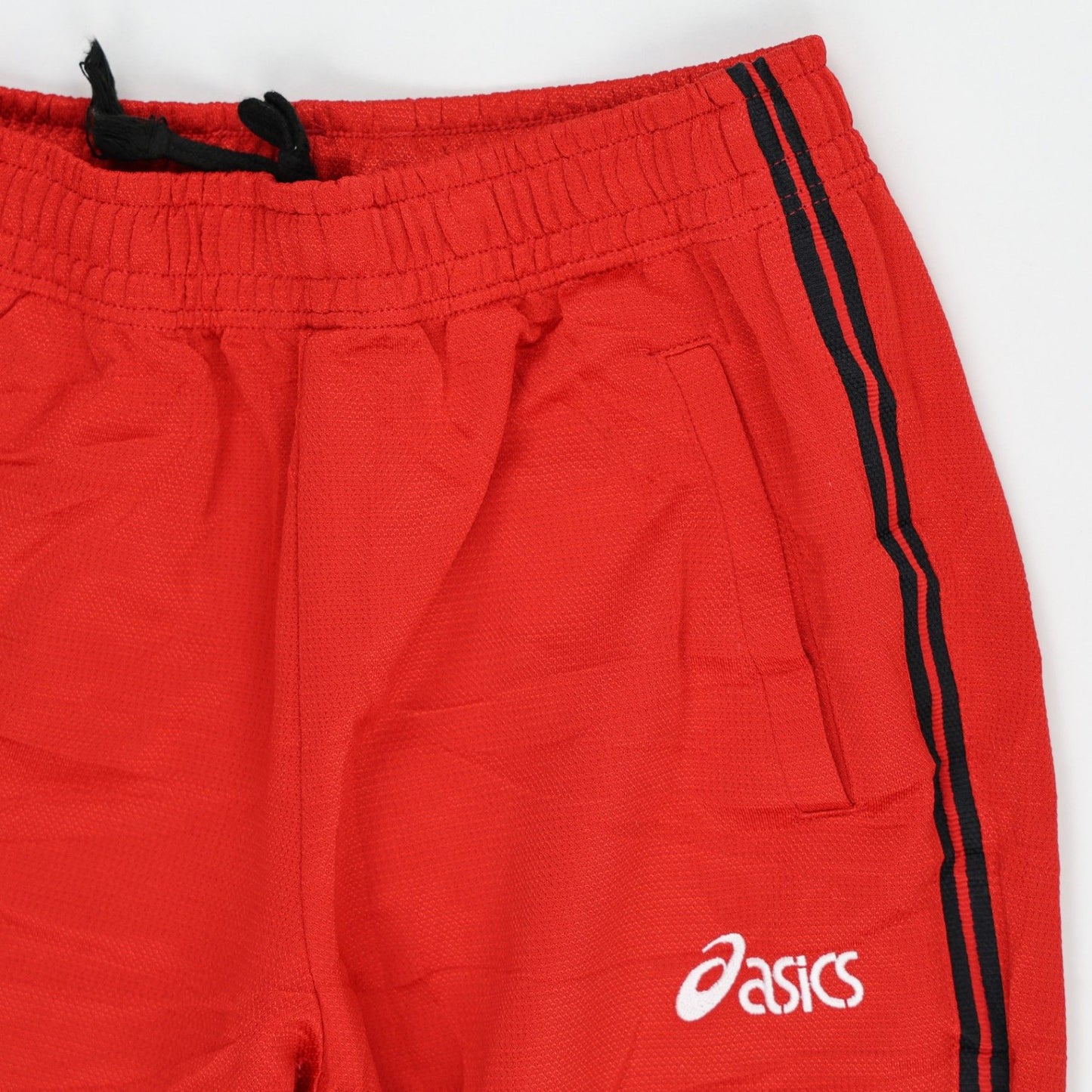 ASICS Red Track Pants Men's Size Medium Polyester Blend Inseam 76 Waist Size 38-44