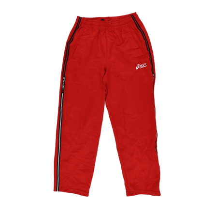 ASICS Red Track Pants Men's Size Medium Polyester Blend Inseam 76 Waist Size 38-44