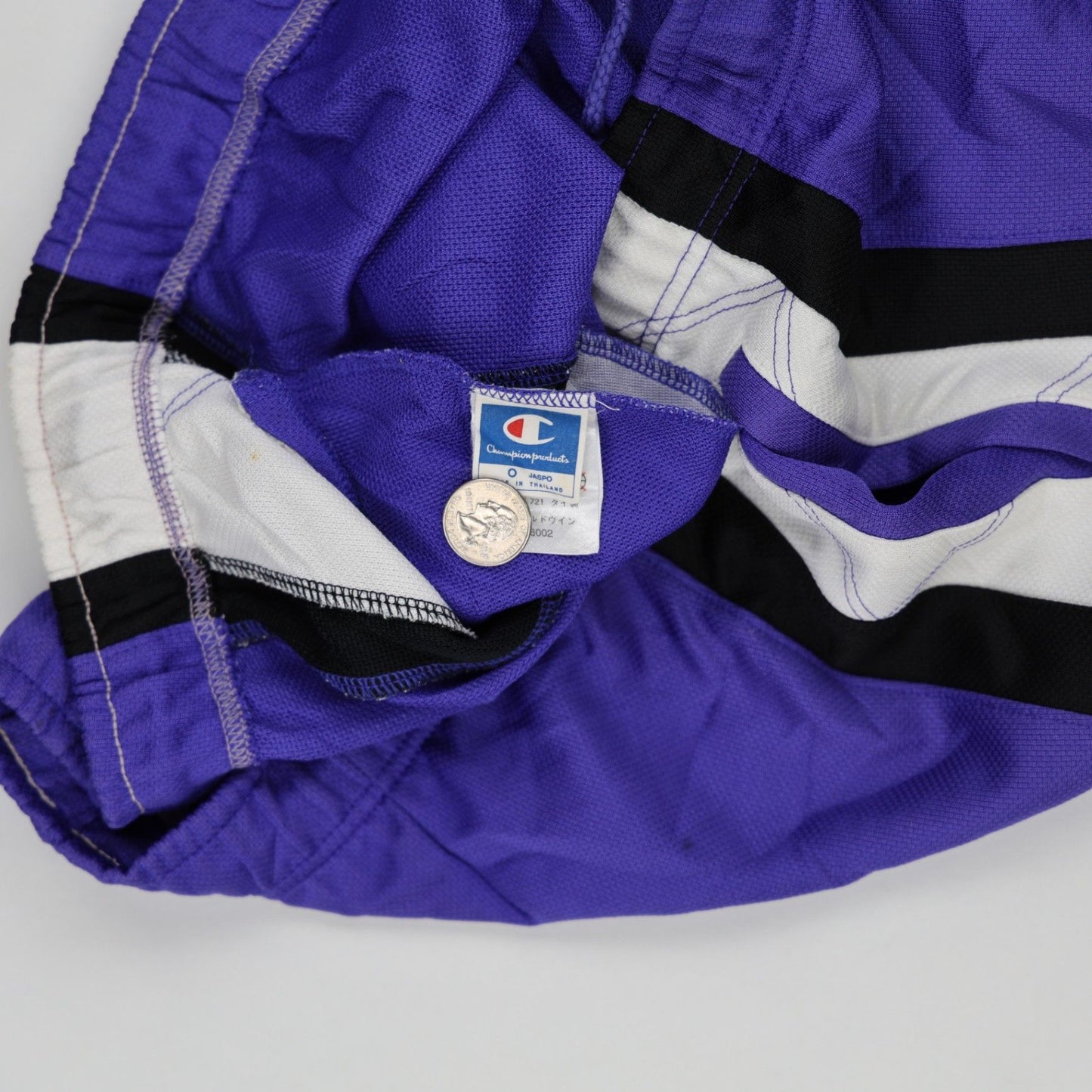 Champion Purple Track Pants Large Polyester Vintage Mens 75 Inseam