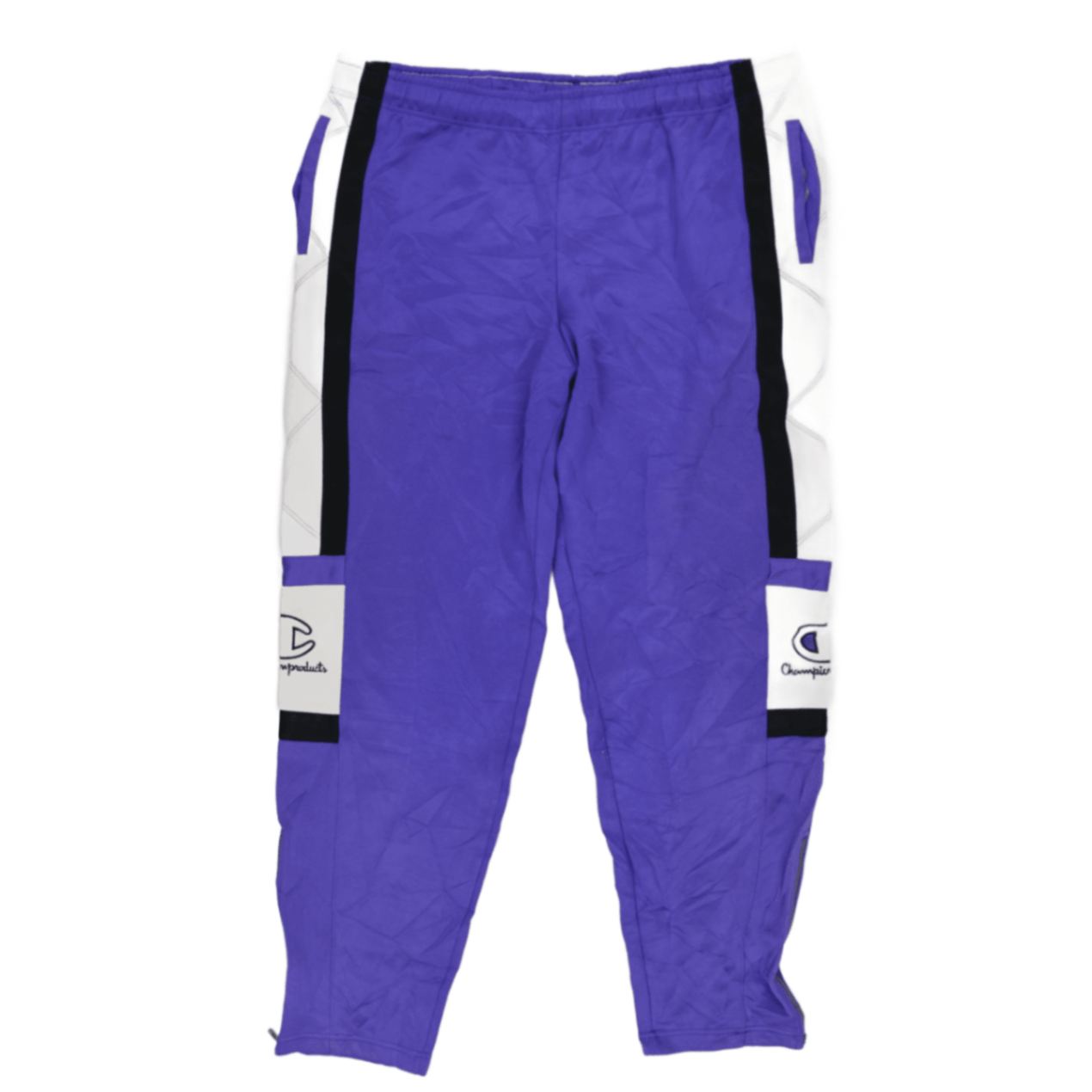 Champion Purple Track Pants Large Polyester Vintage Mens 75 Inseam