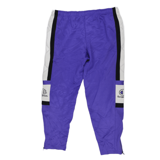 Champion Purple Track Pants Large Polyester Vintage Mens 75 Inseam