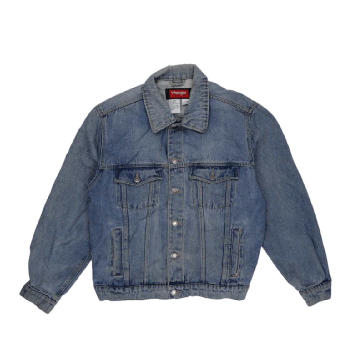 Wrangler Hero Vintage Blue Denim Jacket Large 100 Percent Cotton Collared
