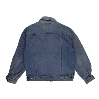 Wrangler Hero Vintage Blue Denim Jacket Large 100 Percent Cotton Collared
