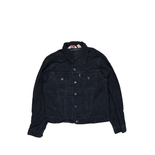Levi's Vintage Mens Corduroy Trucker Jacket Navy Blue Size 40 Cotton