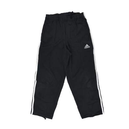 adidas Black Track Trousers Boys Size 8 Vintage Polyester 54 cm Inseam 28 cm Waist