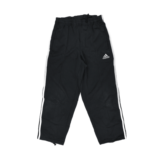 adidas Black Track Trousers Boys Size 8 Vintage Polyester 54 cm Inseam 28 cm Waist