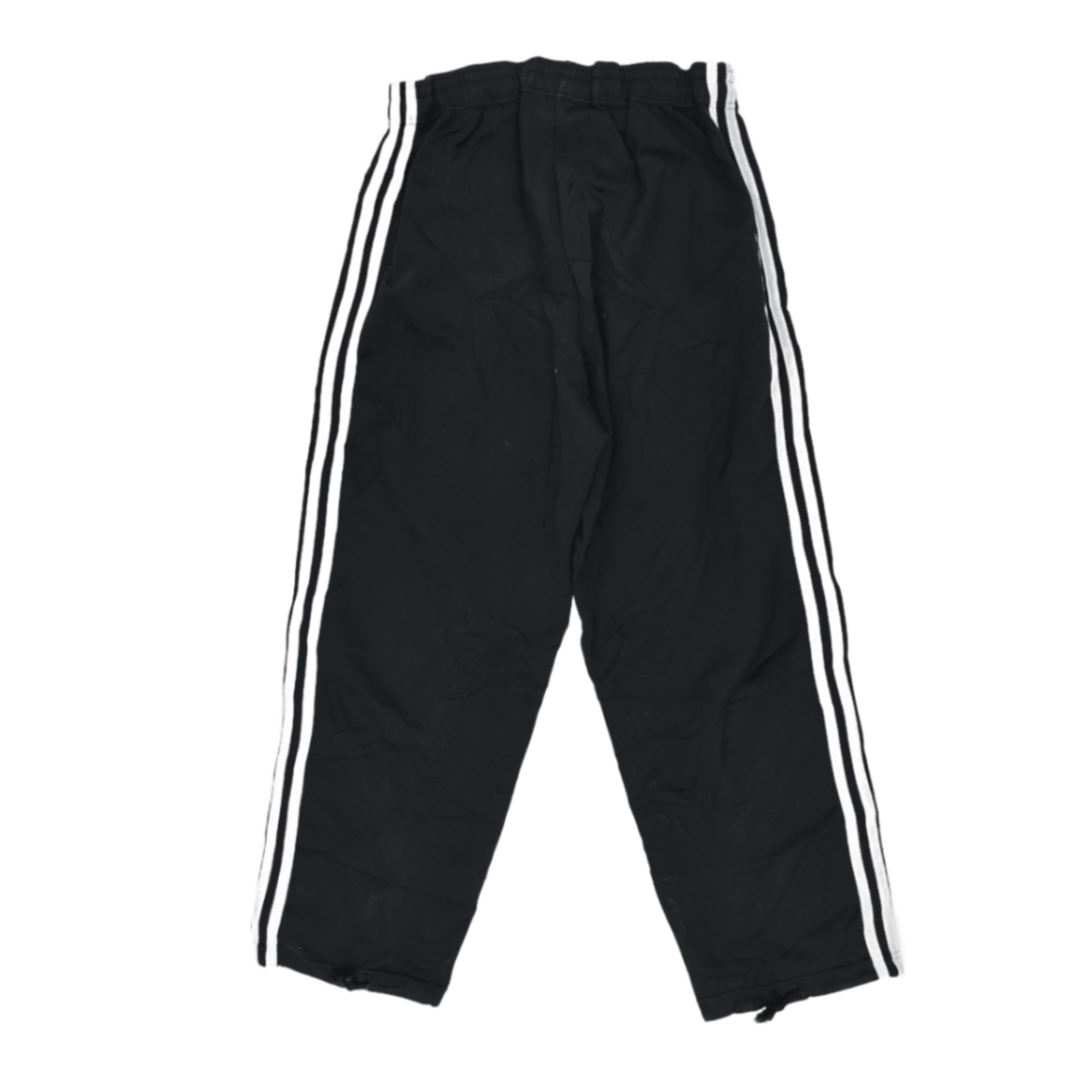 adidas Black Track Trousers Boys Size 8 Vintage Polyester 54 cm Inseam 28 cm Waist