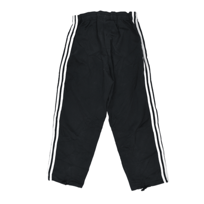 adidas Black Track Trousers Boys Size 8 Vintage Polyester 54 cm Inseam 28 cm Waist