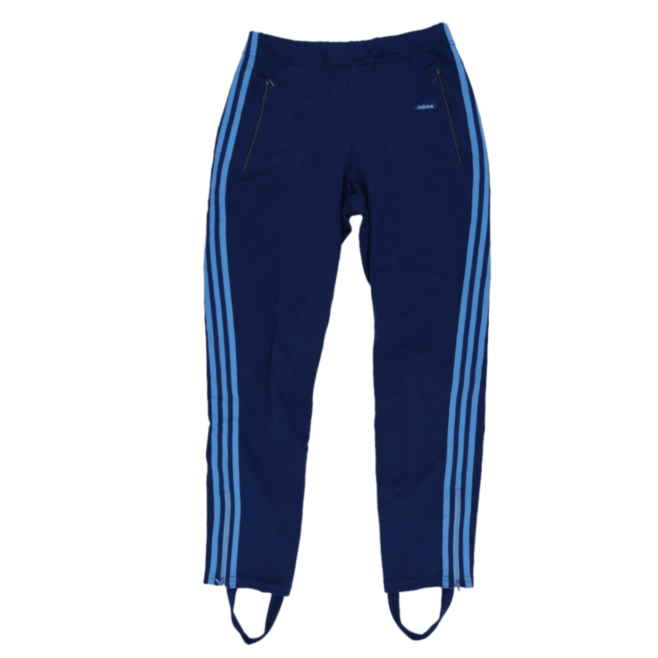 Adidas Vintage 1980s Navy Blue Track Pants Medium Polyester Blend Unisex 76 Inseam