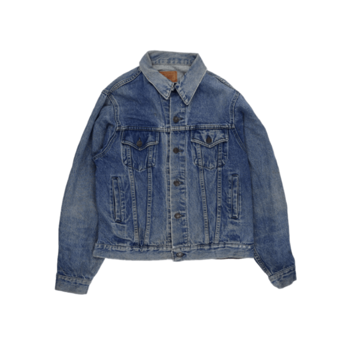 Pioneer Vintage Blue Denim Trucker Jacket Size 42 Large Cotton