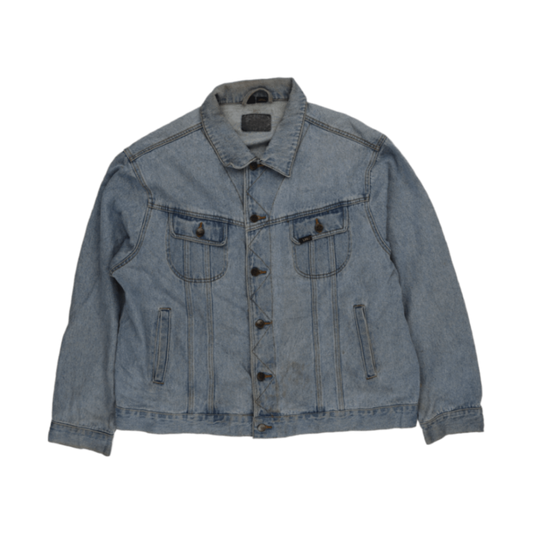Vintage Light Blue Denim Jacket for Men Size Large Cotton