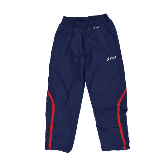 ASICS Vintage Navy Blue Track Pants Size L 34in Waist 31in Inseam Nylon