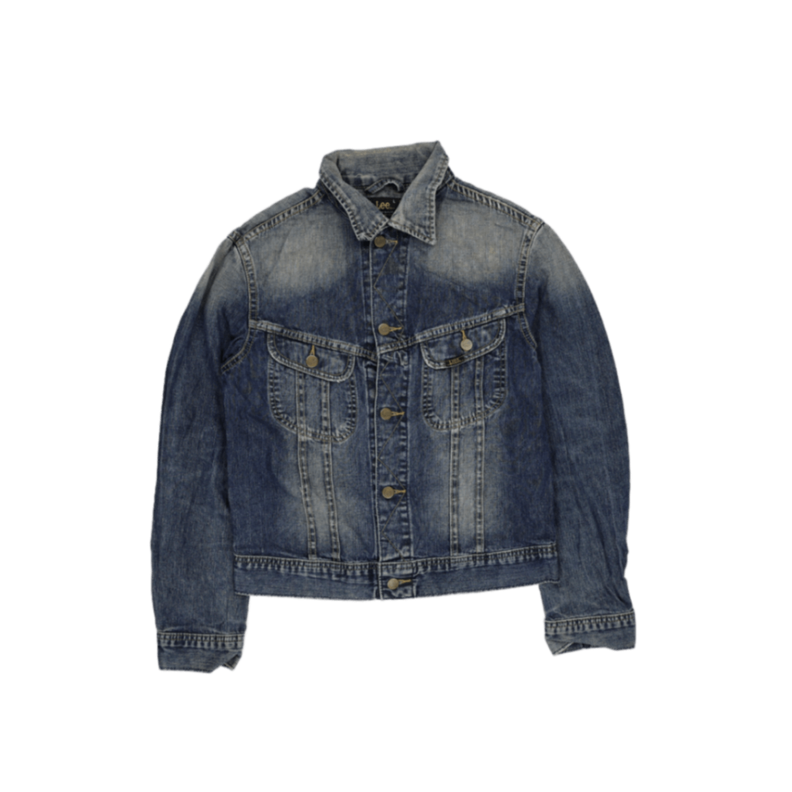Lee Vintage Faded Blue Denim Jacket Unisex Medium Cotton