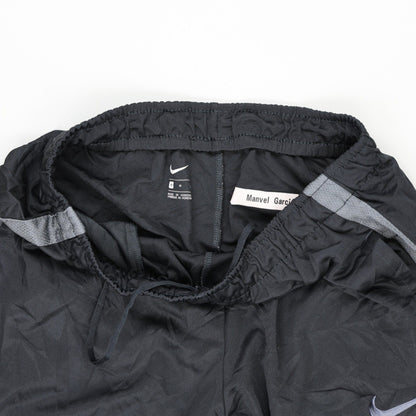 Nike Black Track Pants Men's Medium Nylon Vintage 76 cm Inseam 38 cm Waist with Grey Stripes