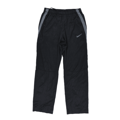 Nike Black Track Pants Men's Medium Nylon Vintage 76 cm Inseam 38 cm Waist with Grey Stripes