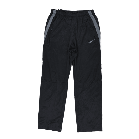 Nike Black Track Pants Men's Medium Nylon Vintage 76 cm Inseam 38 cm Waist with Grey Stripes