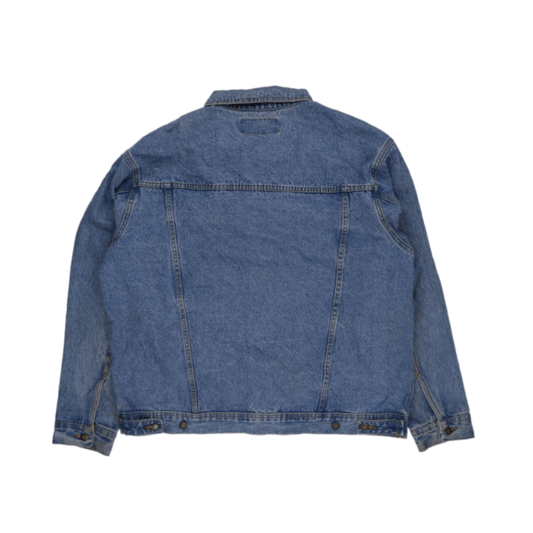 Wrangler Vintage Blue Denim Jacket for Men Size XL Cotton Western Style Collared