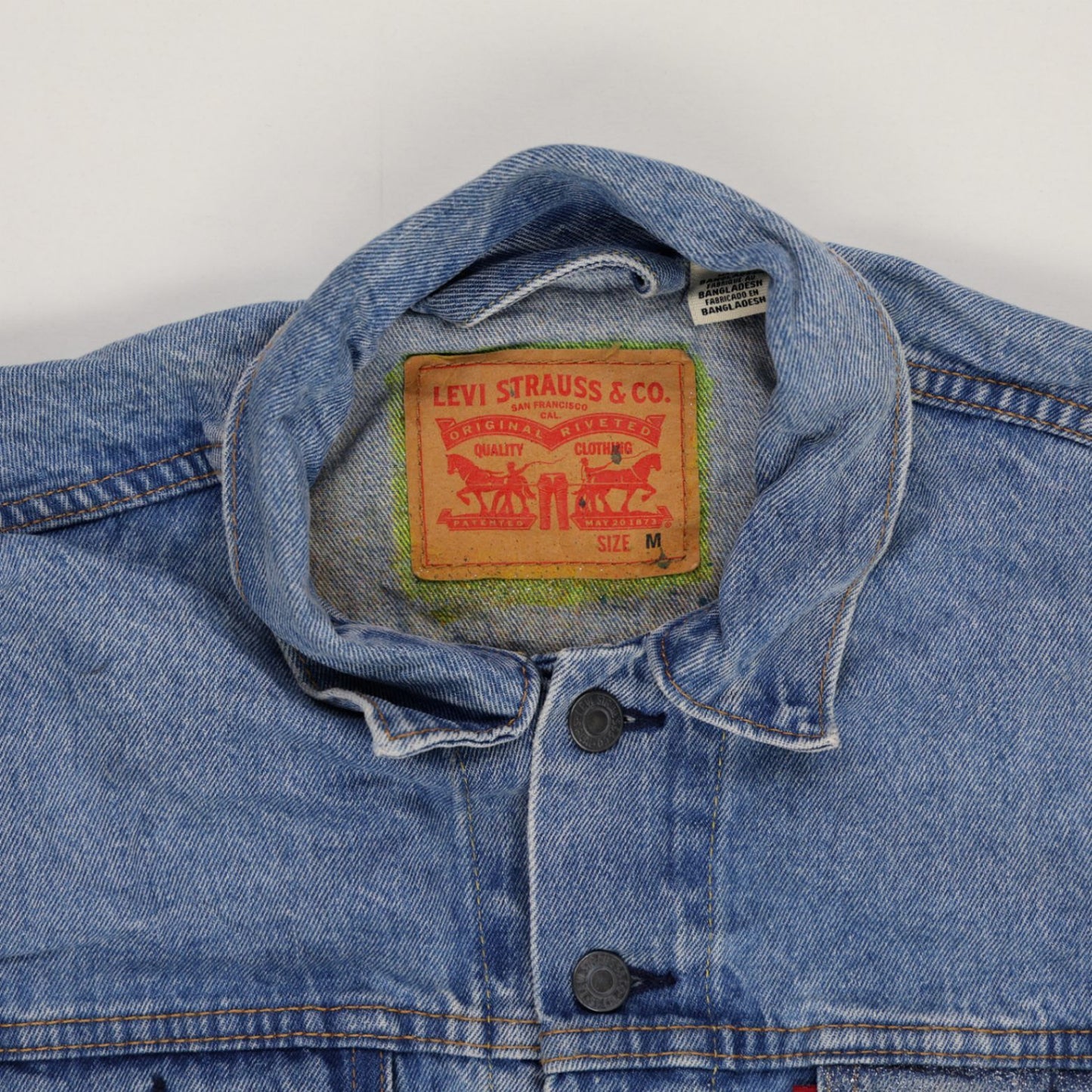 Levi's Vintage Blue Denim Trucker Jacket Men's Medium Cotton