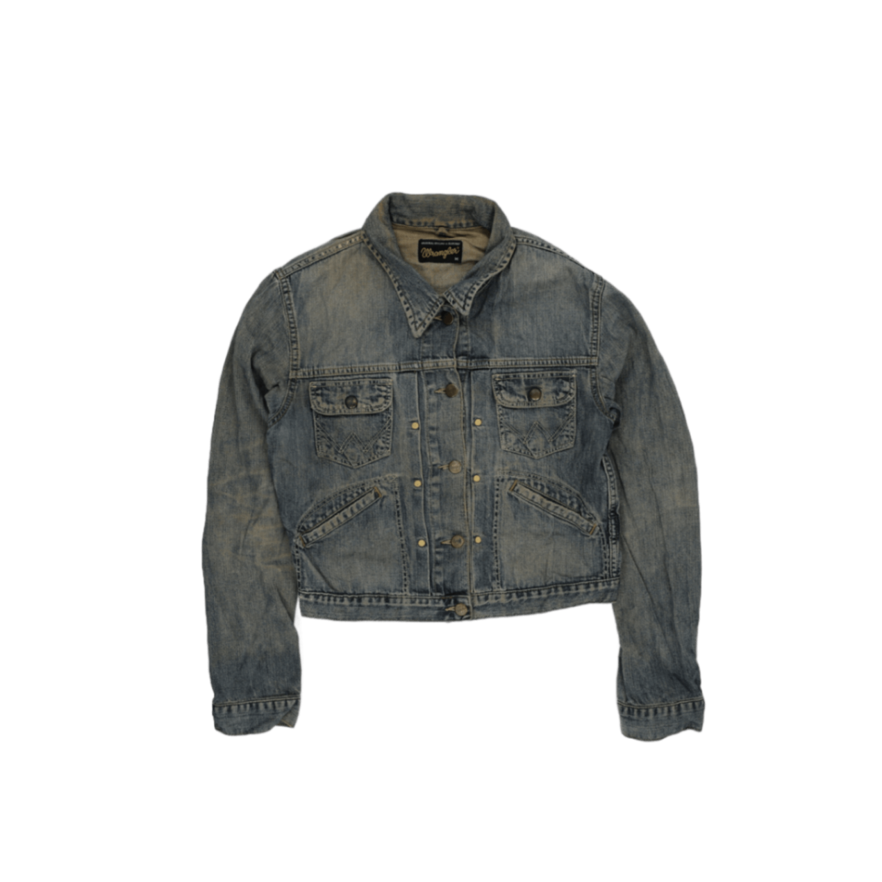 Wrangler Vintage Blue Denim Trucker Jacket Size M Cotton