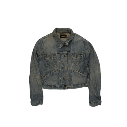 Wrangler Vintage Blue Denim Trucker Jacket Size M Cotton