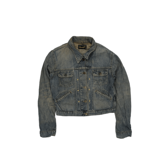 Wrangler Vintage Blue Denim Trucker Jacket Size M Cotton