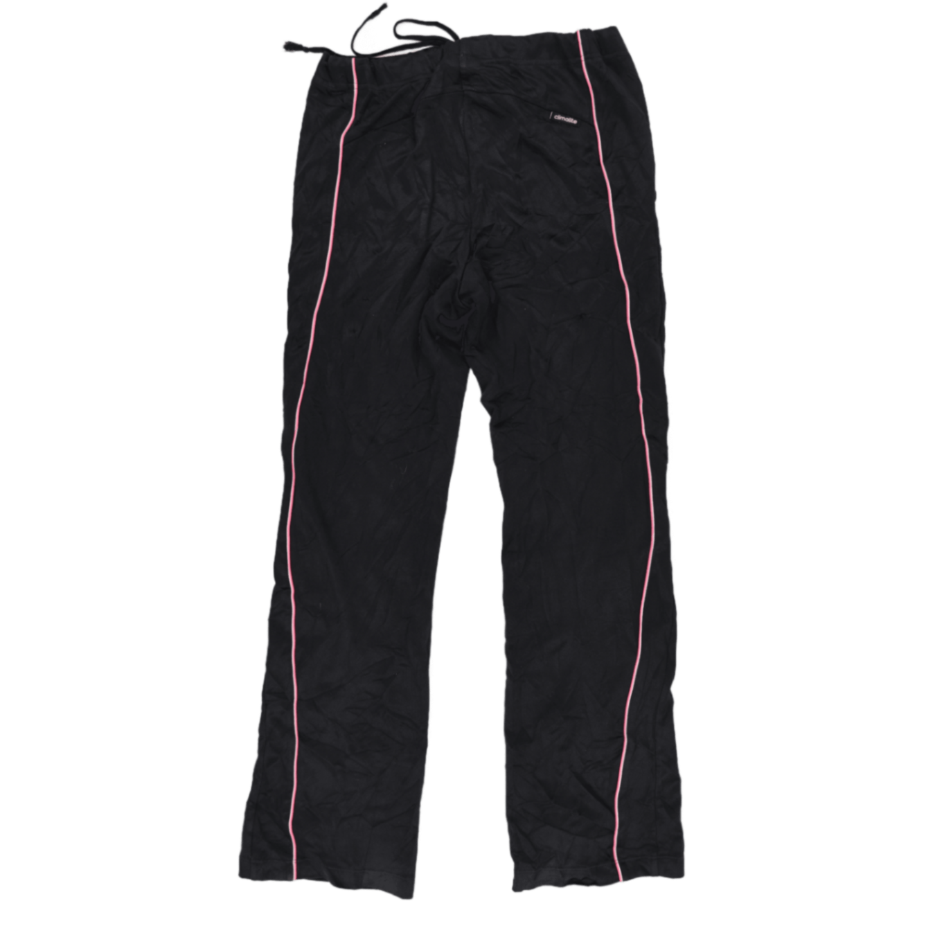 Adidas Vintage Black Pink Logo Track Pants Womens Size L Polyester 77cm Inseam