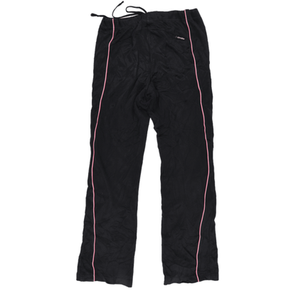 Adidas Vintage Black Pink Logo Track Pants Womens Size L Polyester 77cm Inseam