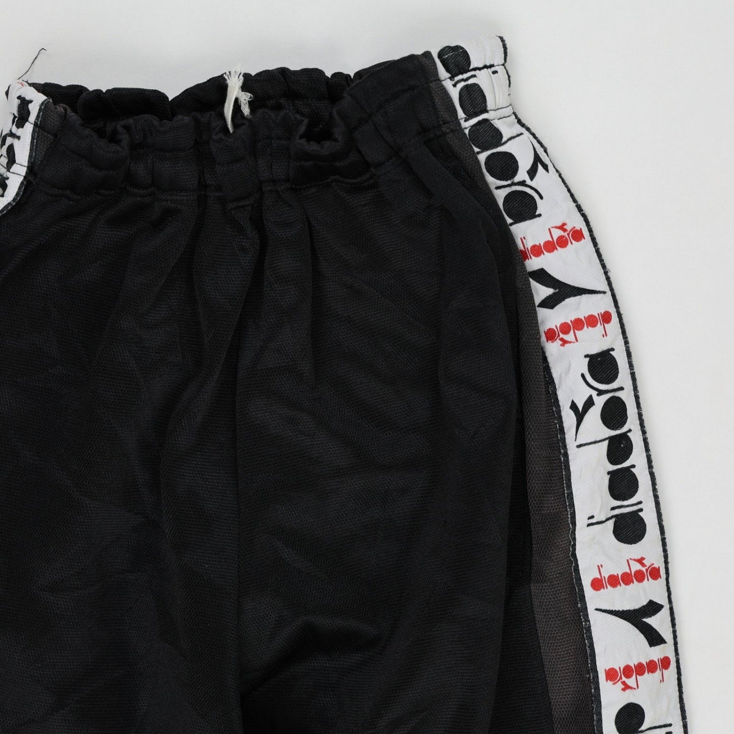 Diadora Vintage Black Track Pants Medium Polyester 77 Inseam
