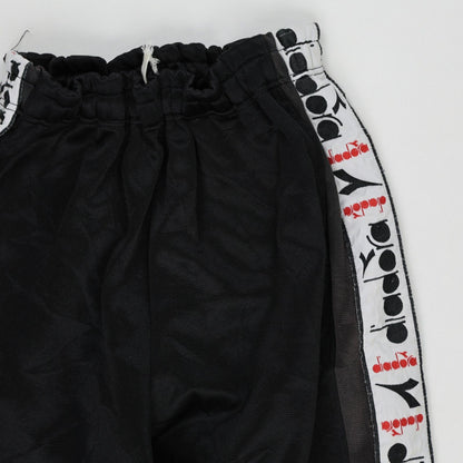 Diadora Vintage Black Track Pants Medium Polyester 77 Inseam