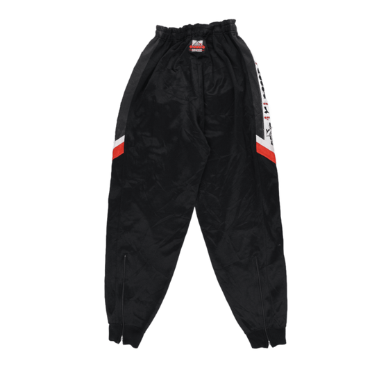Diadora Vintage Black Track Pants Medium Polyester 77 Inseam